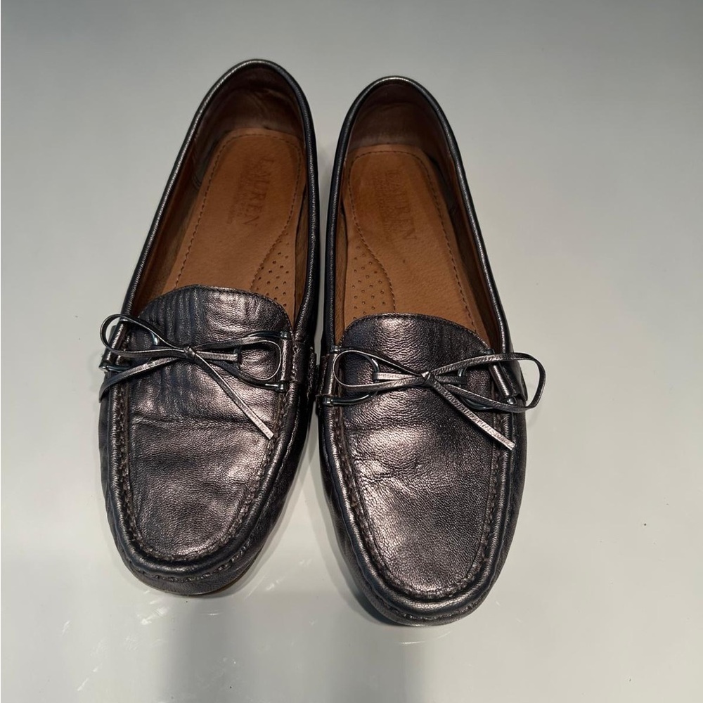 Polo by Ralph Lauren Black Leather Slip-On Loafers